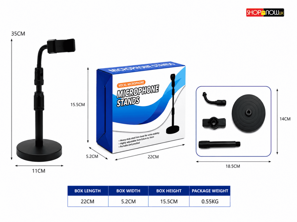 Microphone Stand Adjustable Desktop Tabletop